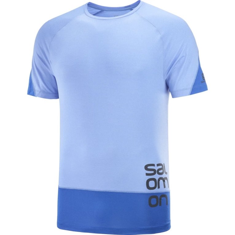 Blue Salomon Cross Run Graphic Short Sleeve Men's T-Shirts | IE HN0729